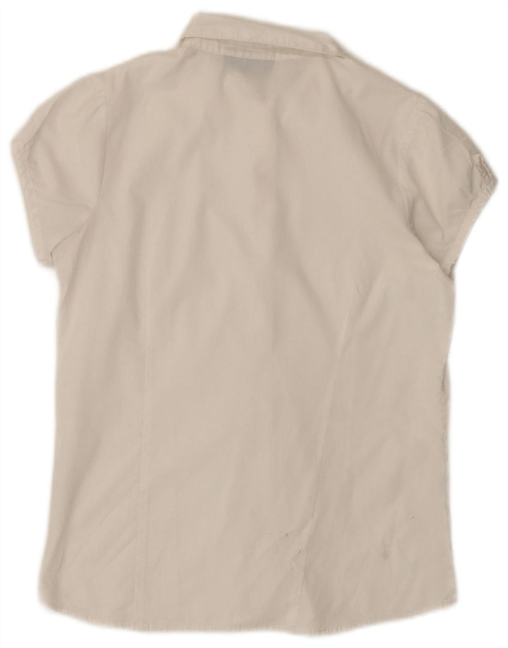 IZOD Chemisier à manches courtes et volants pour fille 14-15 ans Blanc Taille L