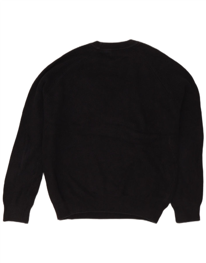 Zara Pull à col rond pour homme en coton noir moyen
