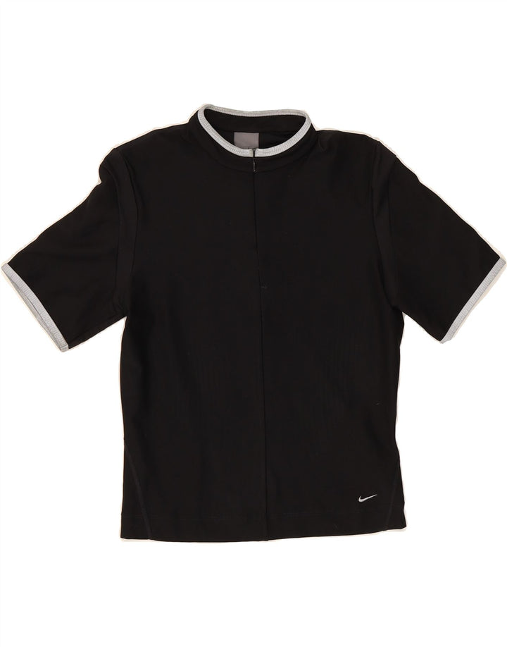 NIKE Womens Short Sleeve Tracksuit Top Jacket UK 10/12 Medium Black Vintage Nike and Second-Hand Nike from Messina Hembry 