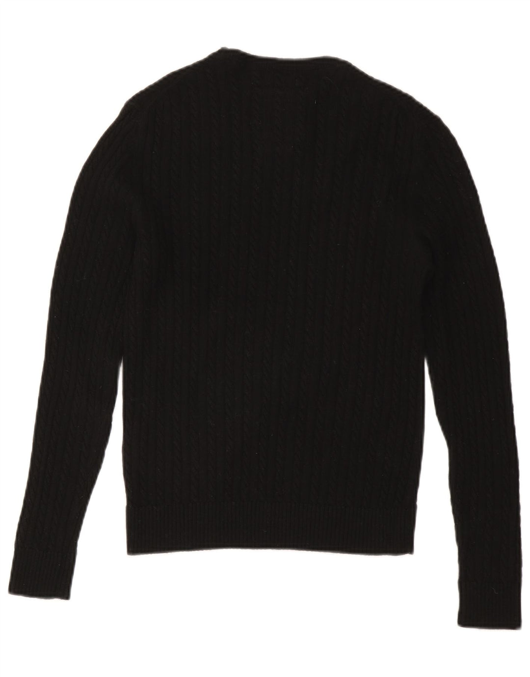 SUPERDRY Pull à col rond pour femme UK 12 Laine noire moyenne