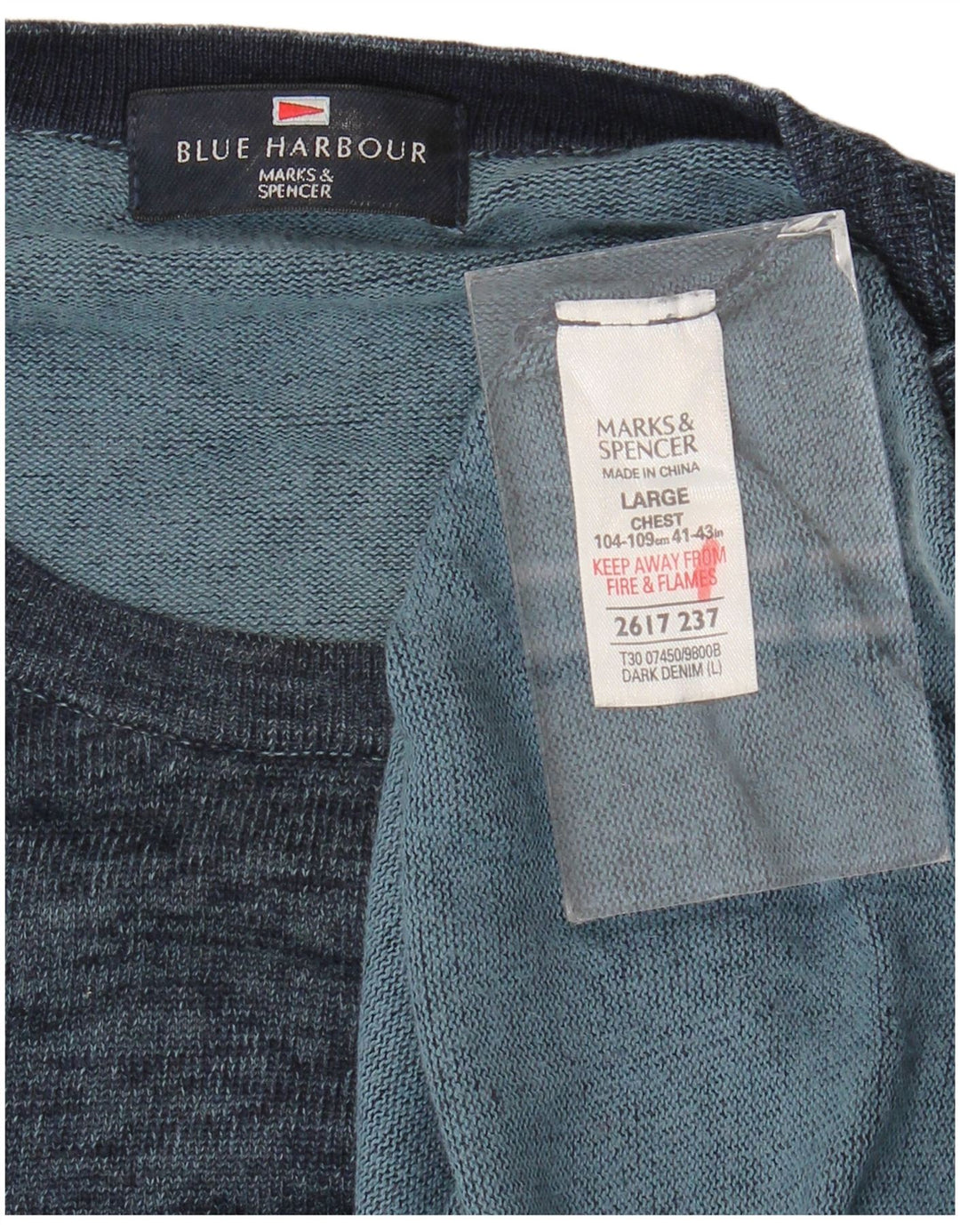 Marks & Spencer Pull à col rond Blue Harbour pour homme, grand bleu marine