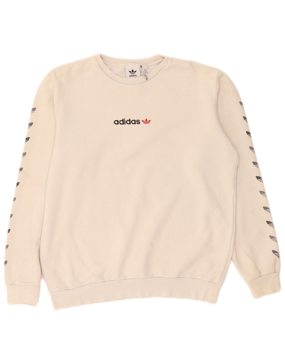 Adidas Sweat-shirt graphique pour homme en coton beige moyen