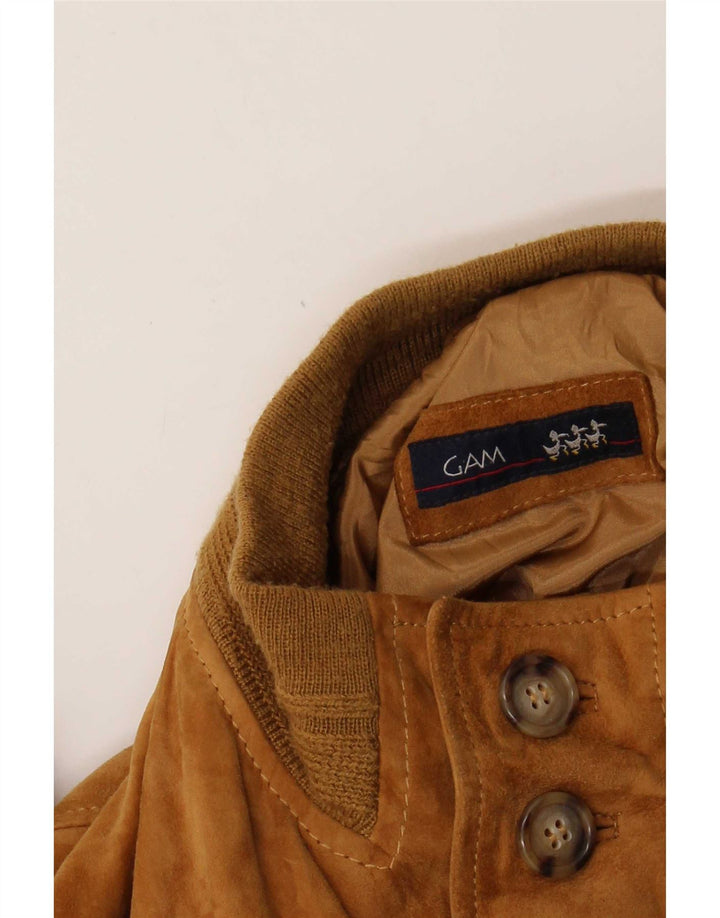 veste bomber en daim vintage pour homme UK 42 XL Marron