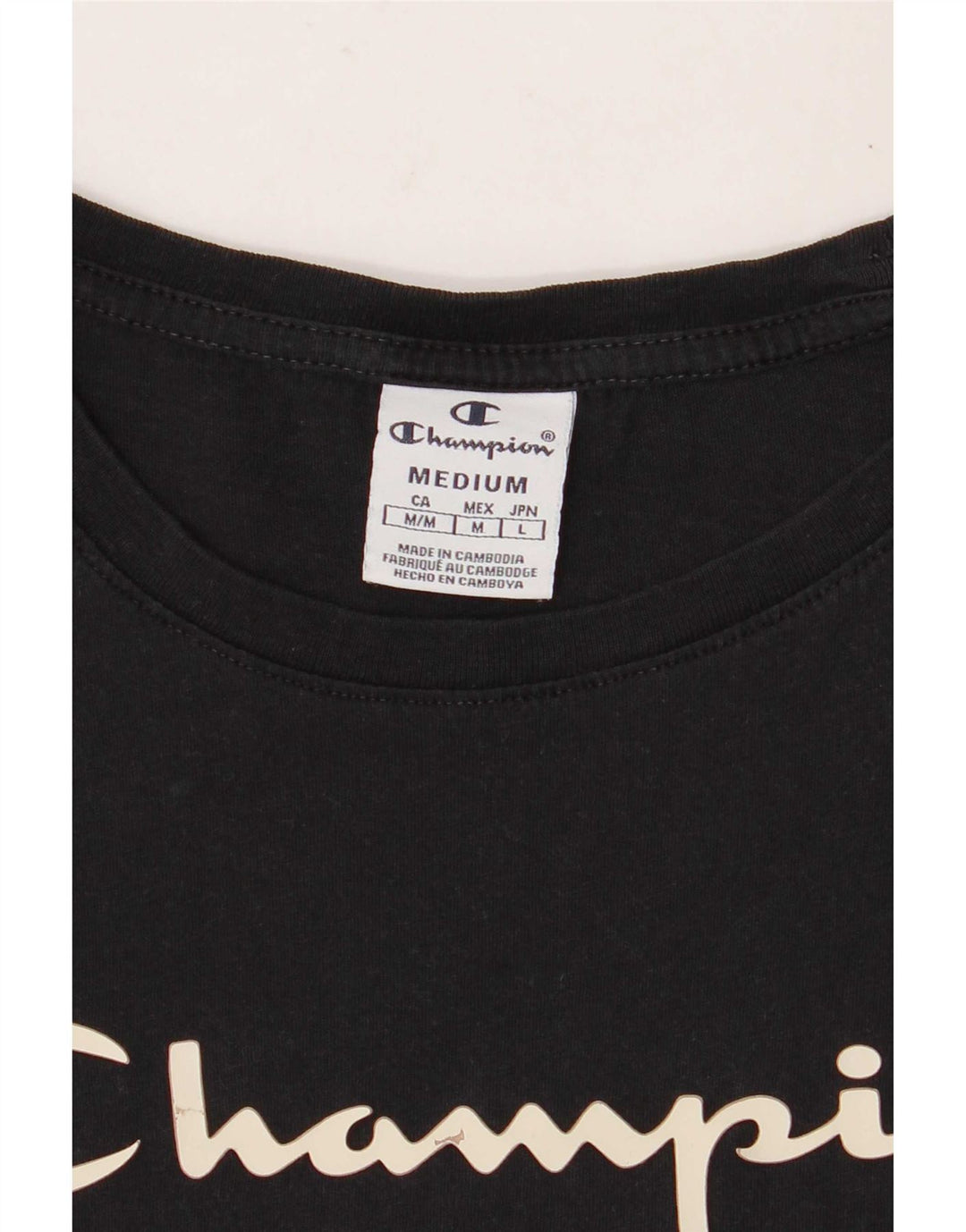 Champion T-shirt graphique pour femme UK 12 Noir moyen