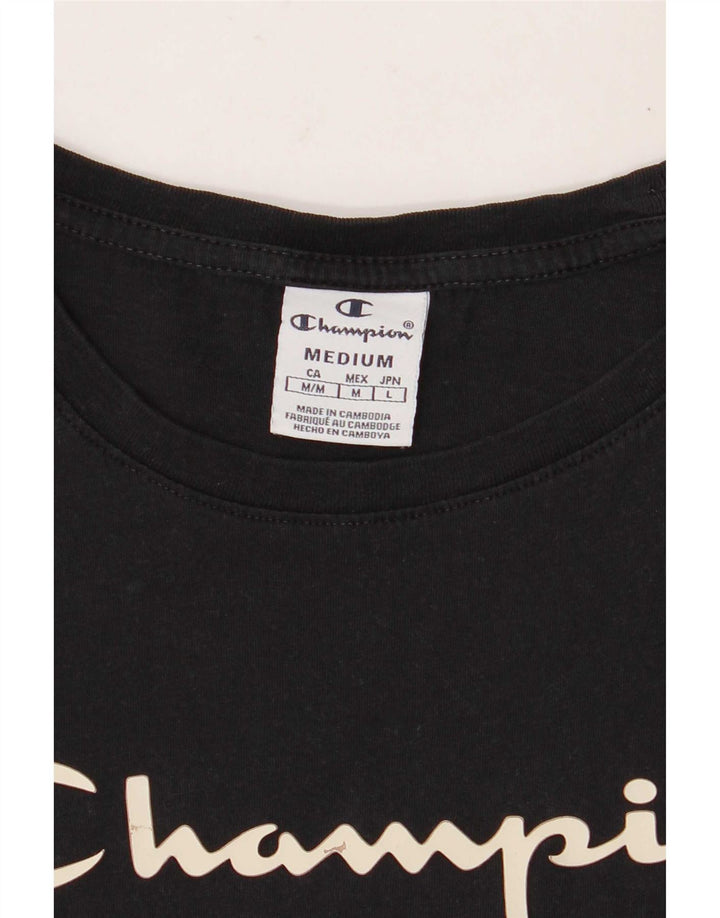 Champion T-shirt graphique pour femme UK 12 Noir moyen