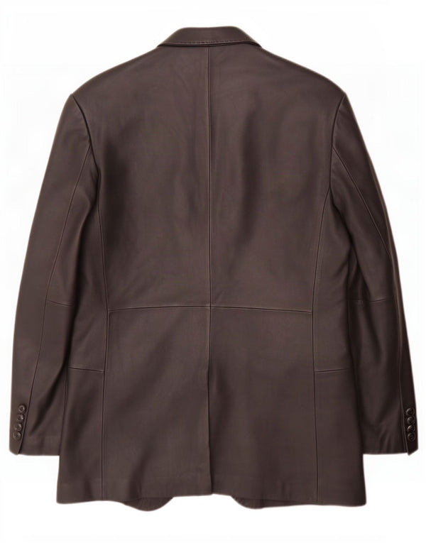 Ben Sherman Veste blazer en cuir à 3 boutons pour homme UK 40 Large Noir