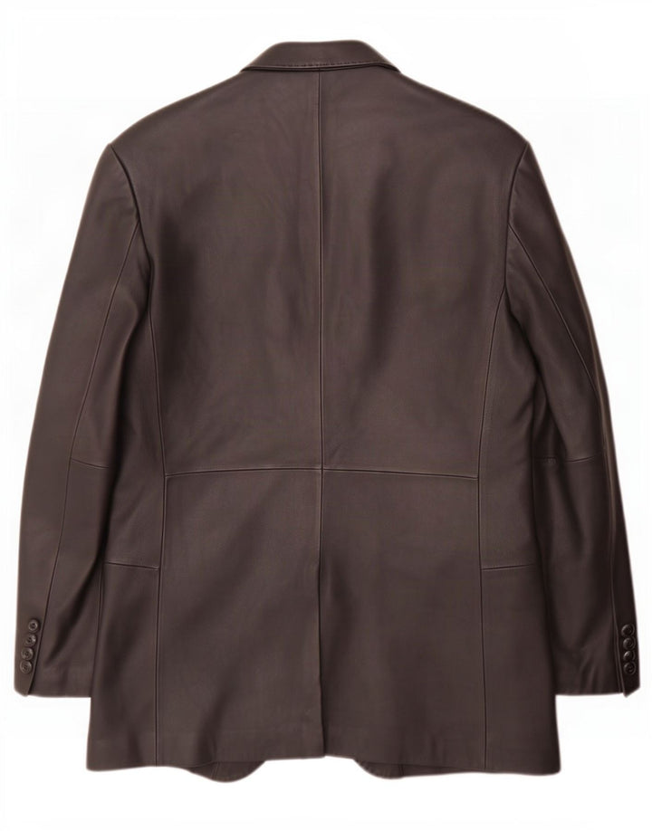 Ben Sherman Veste blazer en cuir à 3 boutons pour homme UK 40 Large Noir