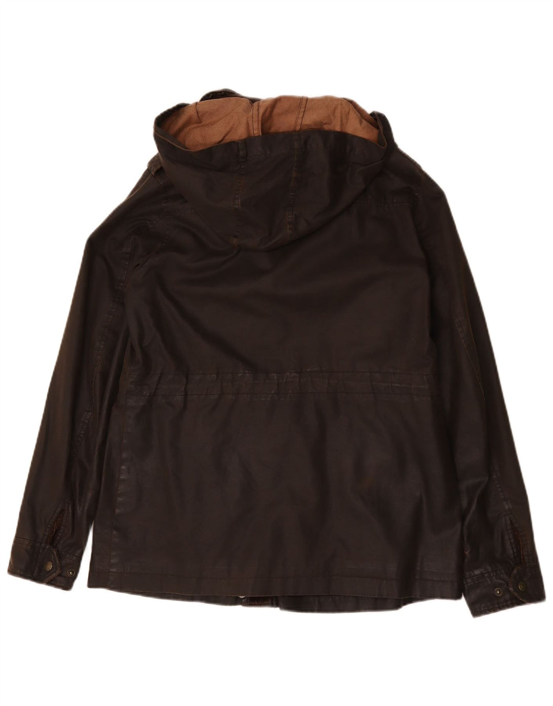 Fat Face Veste à capuche en coton ciré pour femme UK 12 Marron moyen Polyester