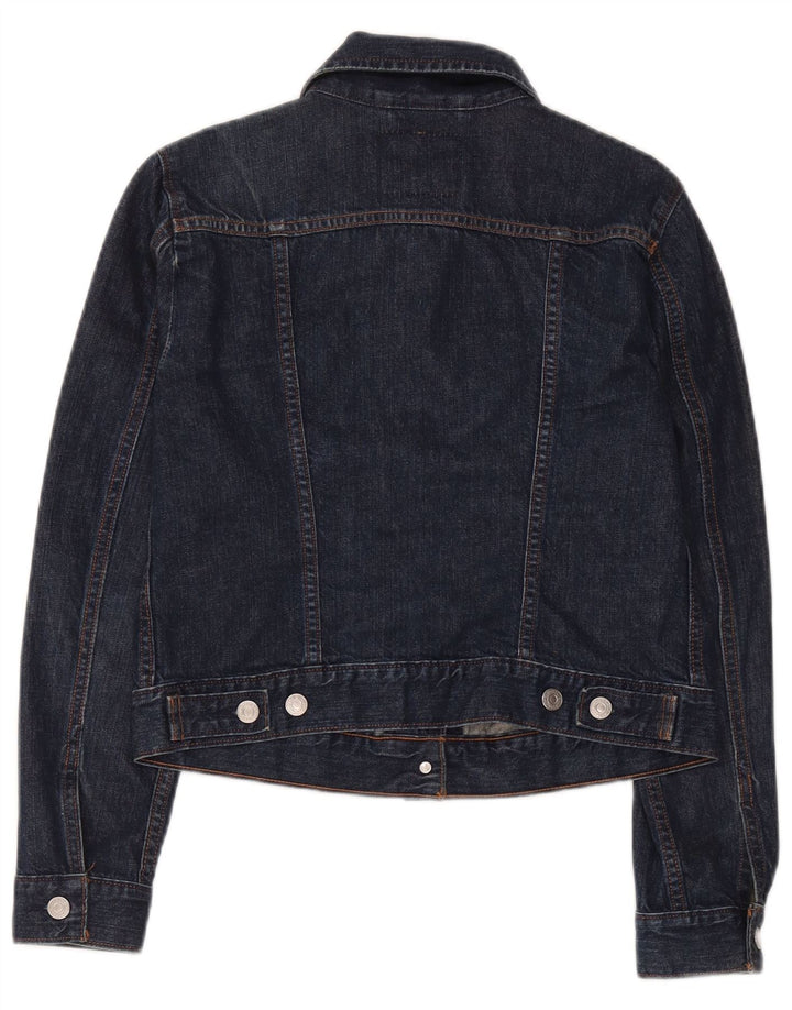 Levi's Veste en Jean Crop Femme UK 12 Bleu Marine Moyen Coton