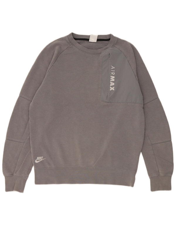 Nike Homme Sweat-Shirt Graphique Gris Moyen Coton
