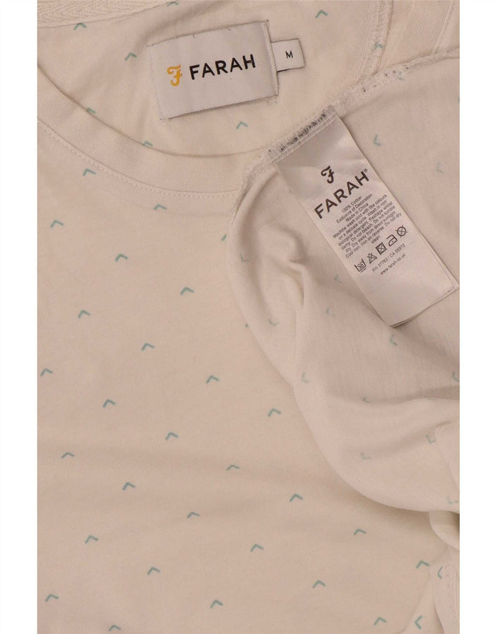 Farah T-Shirt à Motif Abstrait Homme Blanc Moyen Coton