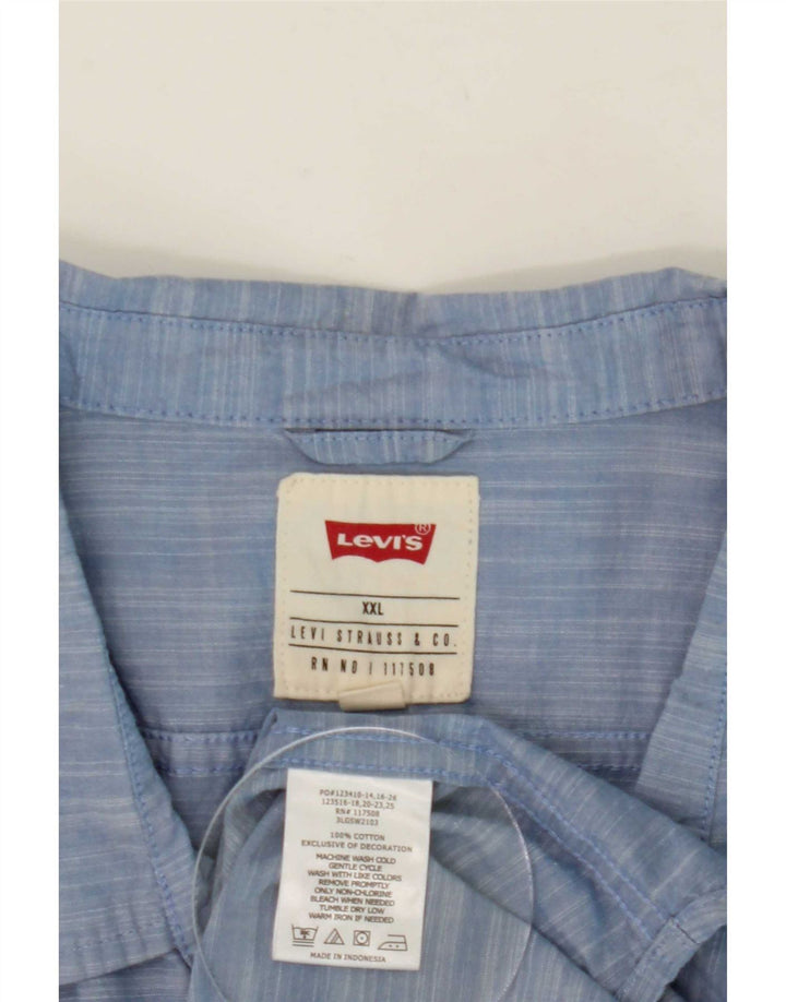 Levi's Chemise à Manches Courtes Homme 2XL Bleu Coton