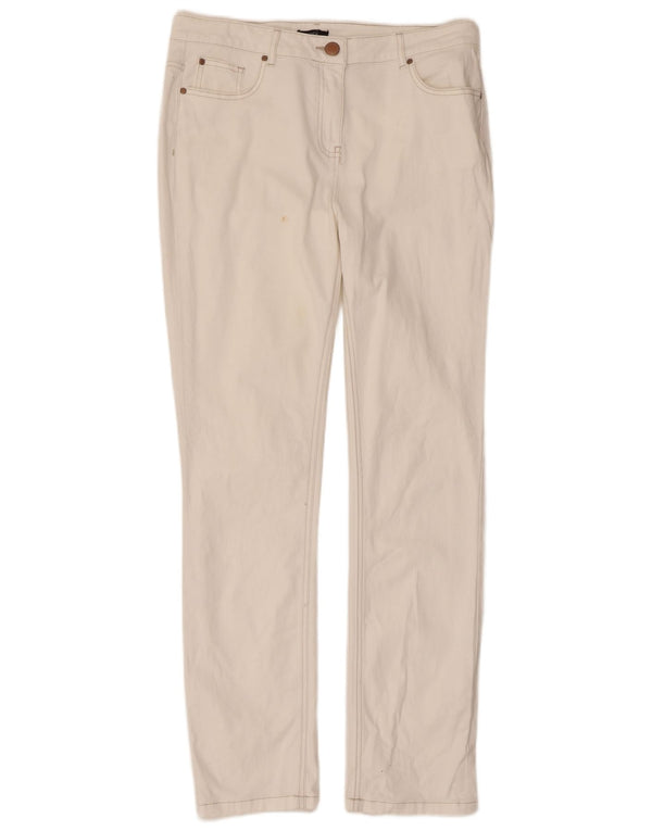 M&Co Pantalon décontracté slim pour femme UK 12 Medium W32 L30 Coton blanc