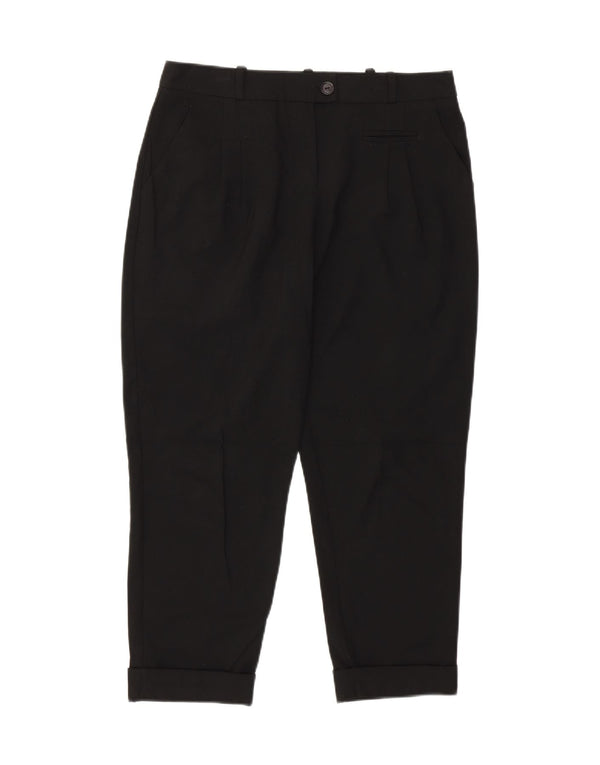 TOPSHOP Pantalon court fuselé pour femme UK 10 Small W31 L23 Noir