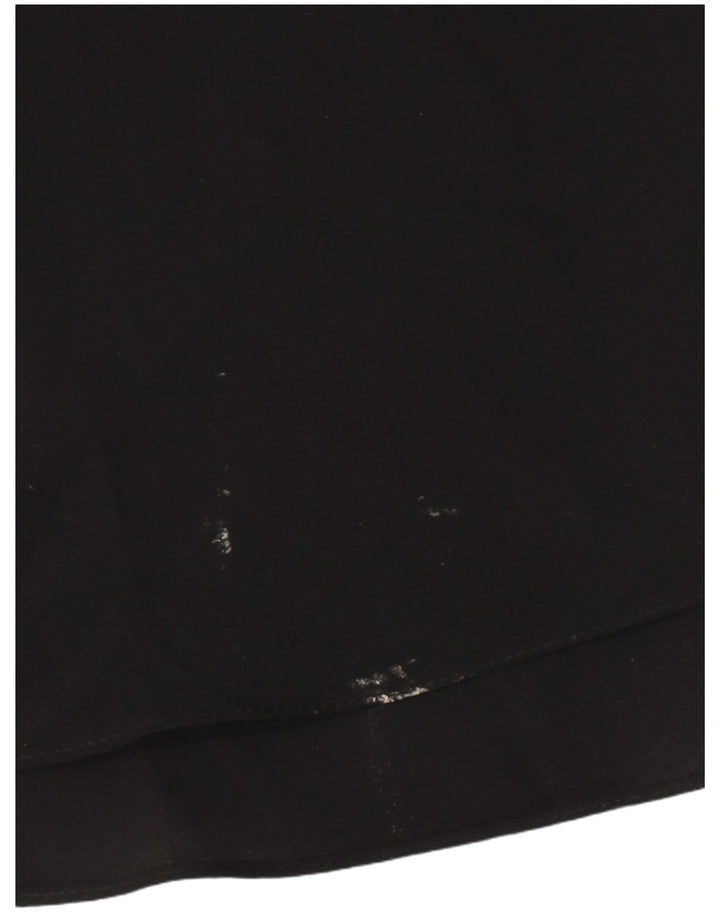 ZARA Femme Robe trapèze à volants sur le devant UK 18 XL Noir Polyester