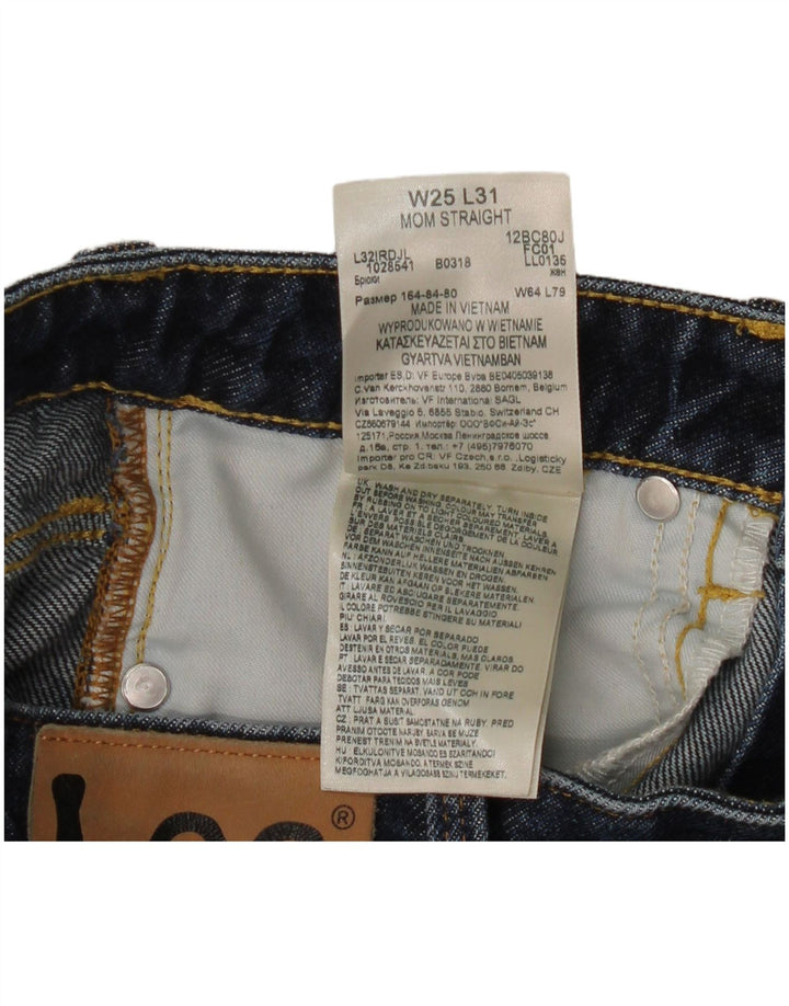 Lee Jean Mom Droit Femme W25 L27 Bleu Marine Coton