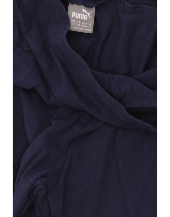 PUMA Womens Graphic Leggings UK 8 Small Navy Blue Vintage Puma and Second-Hand Puma from Messina Hembry 