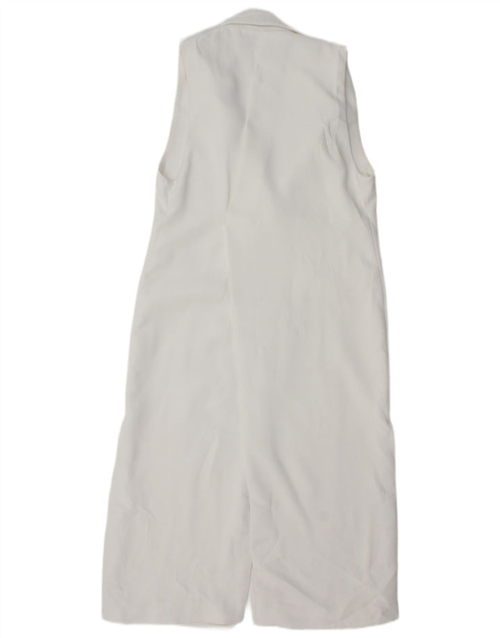 Zara Womens Regular Longline Gilet UK 6 XS Blanc