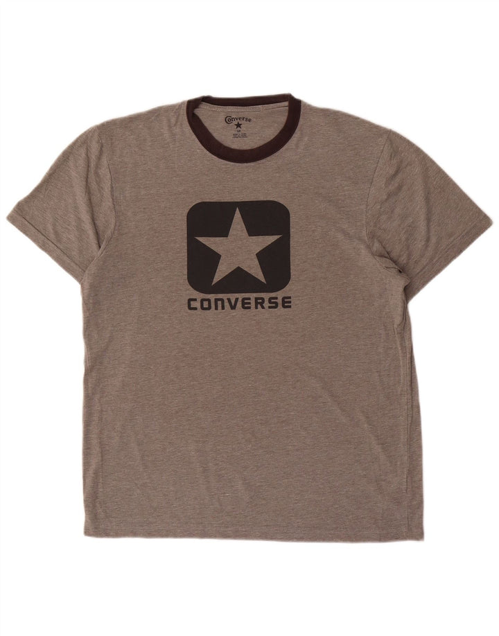 Converse T-Shirt Graphique Homme Petit Gris Colorblock Coton