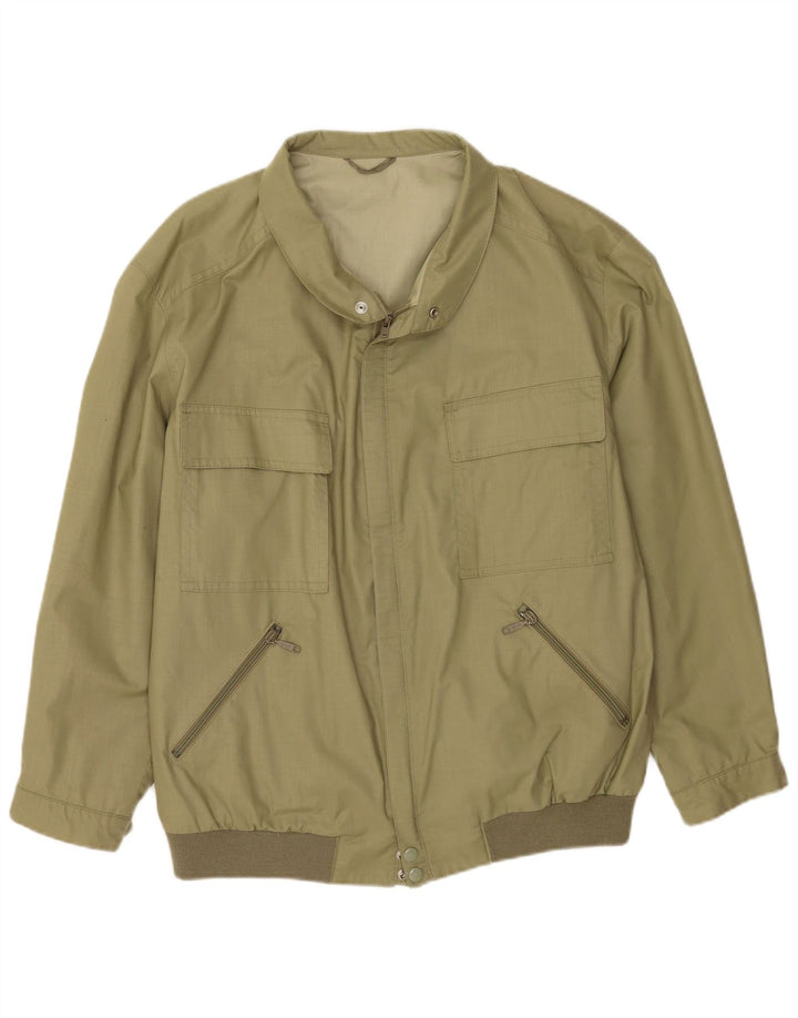 Veste Bomber Homme Vintage IT 60 5XL Vert Polyester
