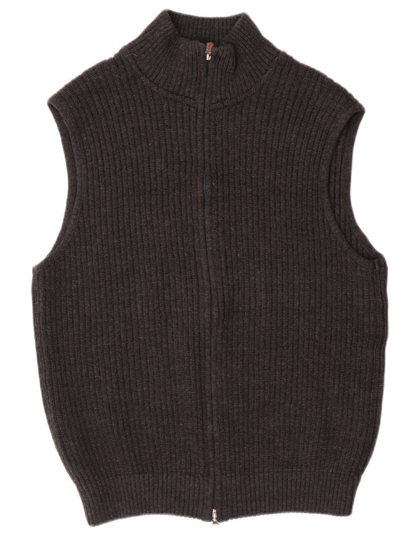 Bramante Pull Cardigan Homme Gris Moyen Laine Vierge