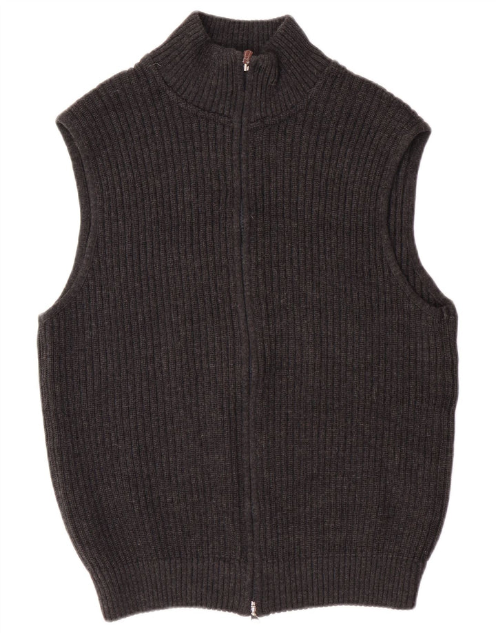 Bramante Pull Cardigan Homme Gris Moyen Laine Vierge