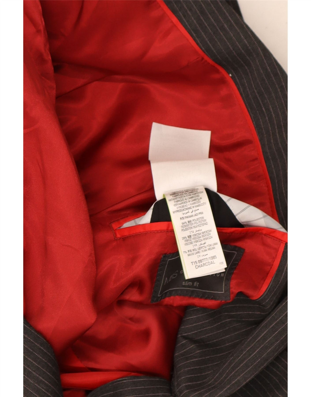 Marks & Spencer Veste blazer à 2 boutons pour homme UK 44 XL Gris à fines rayures