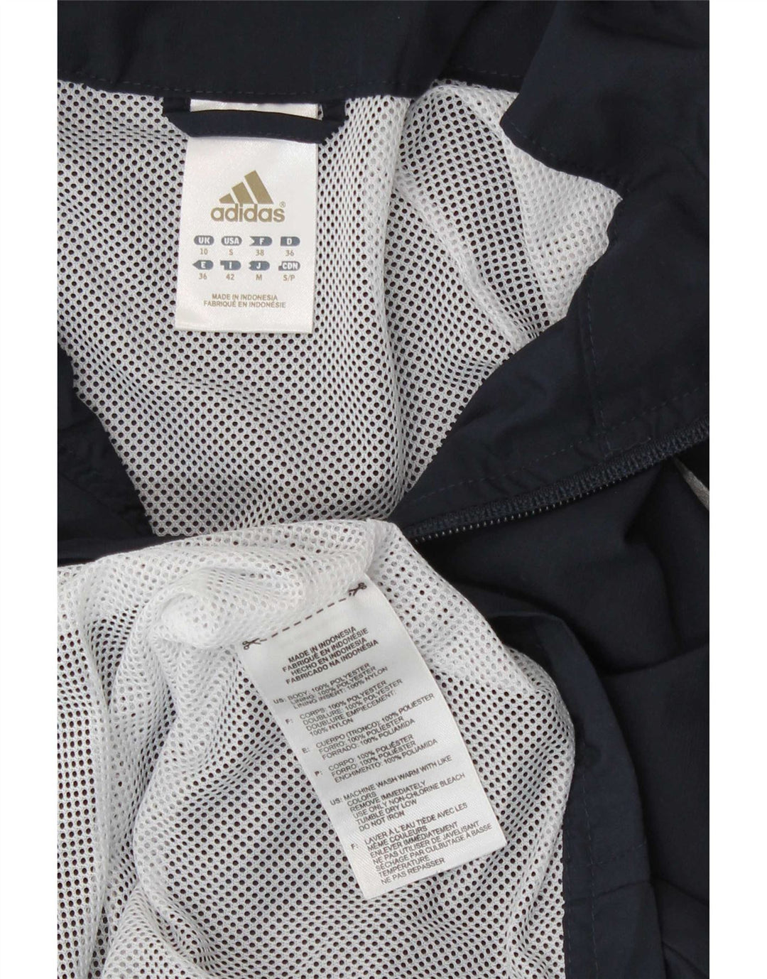 Adidas Veste de survêtement pour femme UK 10 Petit Bleu Marine Polyester