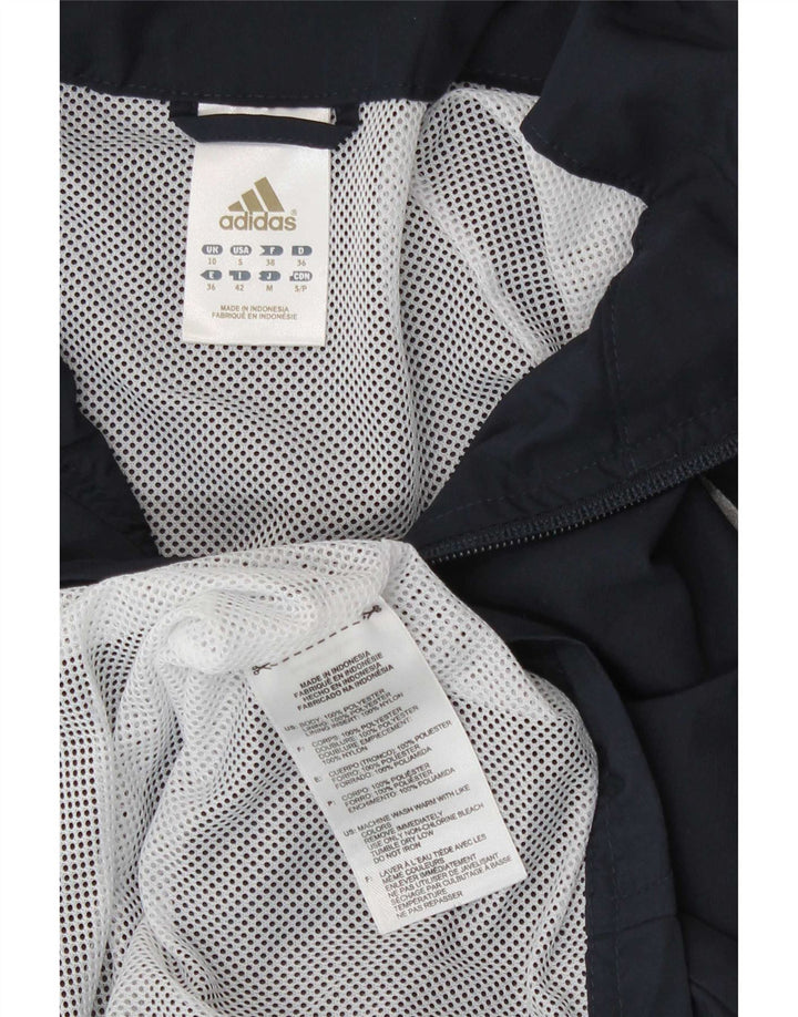 Adidas Veste de survêtement pour femme UK 10 Petit Bleu Marine Polyester