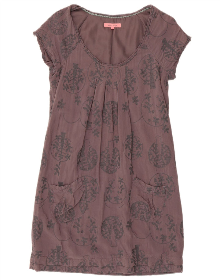 Robe fourreau White Stuff pour femme UK 10 Small Gris Floral Viscose