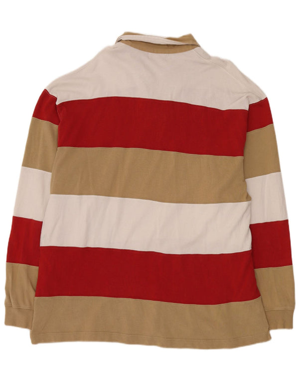 Kappa Polo de rugby à manches longues pour homme 2XL en coton rayé multicolore