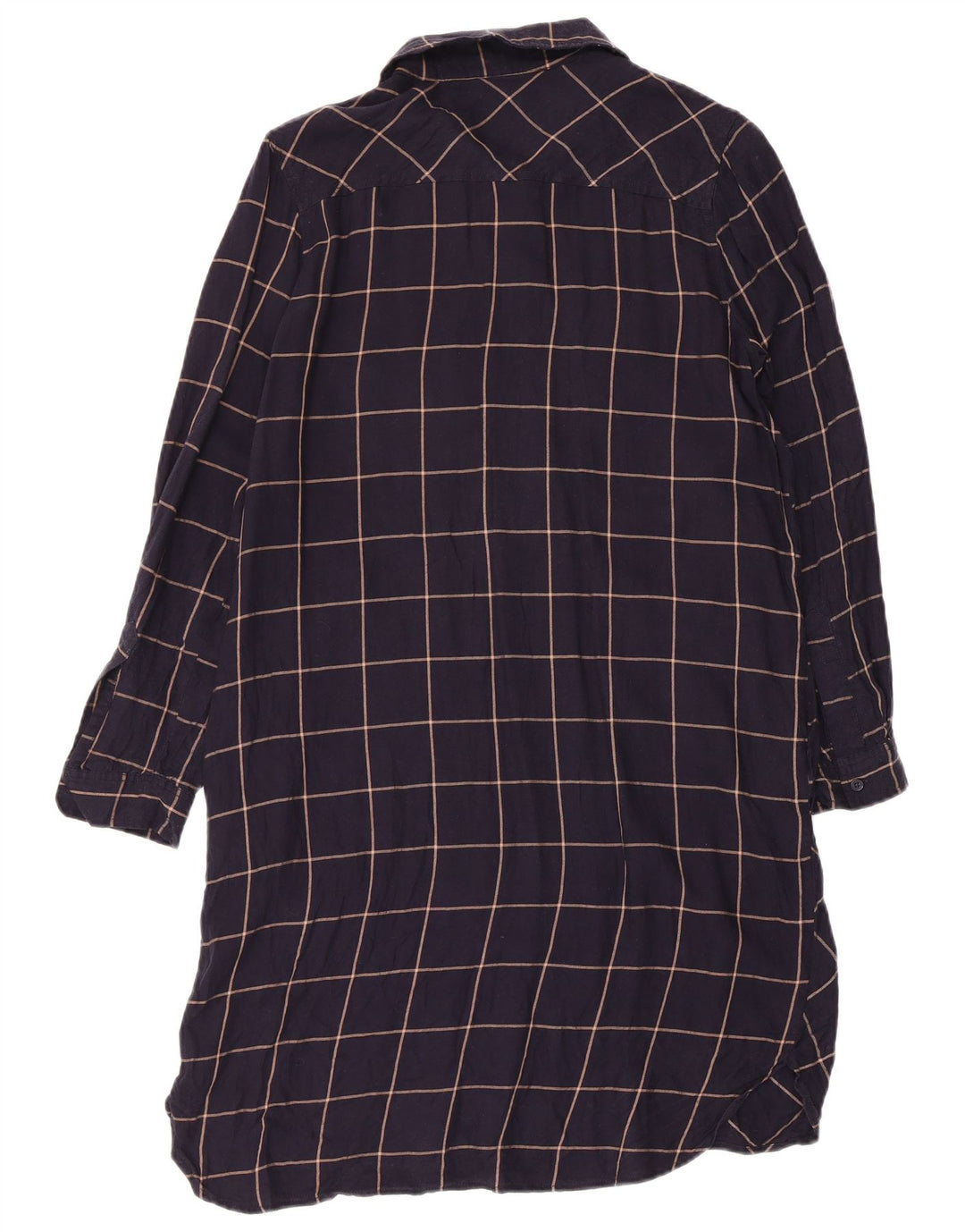 French Connection Robe chemise pull pour femme UK 10 Petit carreaux bleu marine
