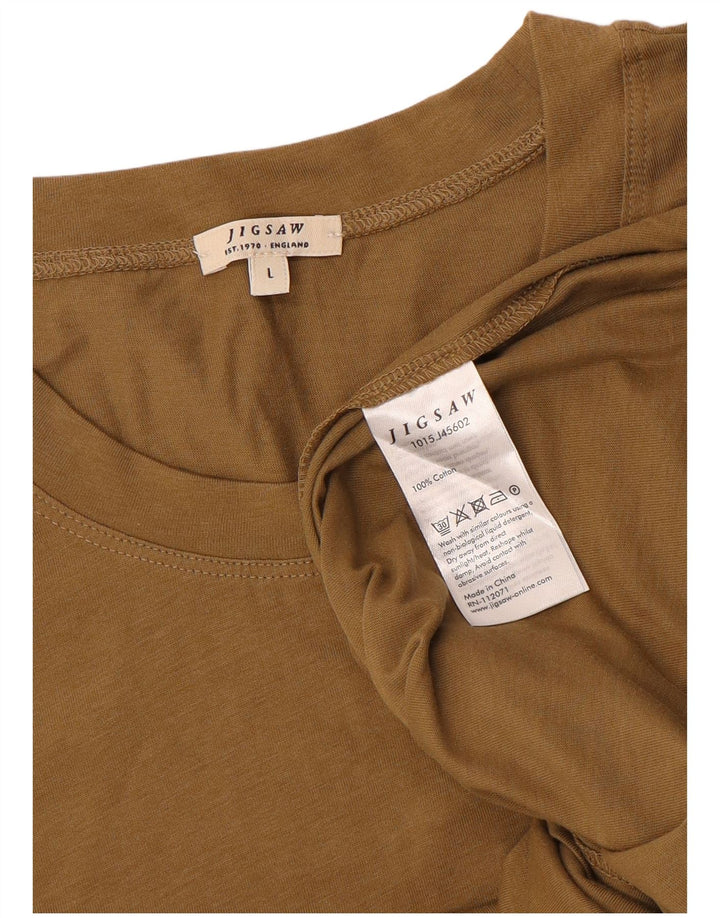 Jigsaw T-Shirt Homme Haut Large Marron Coton