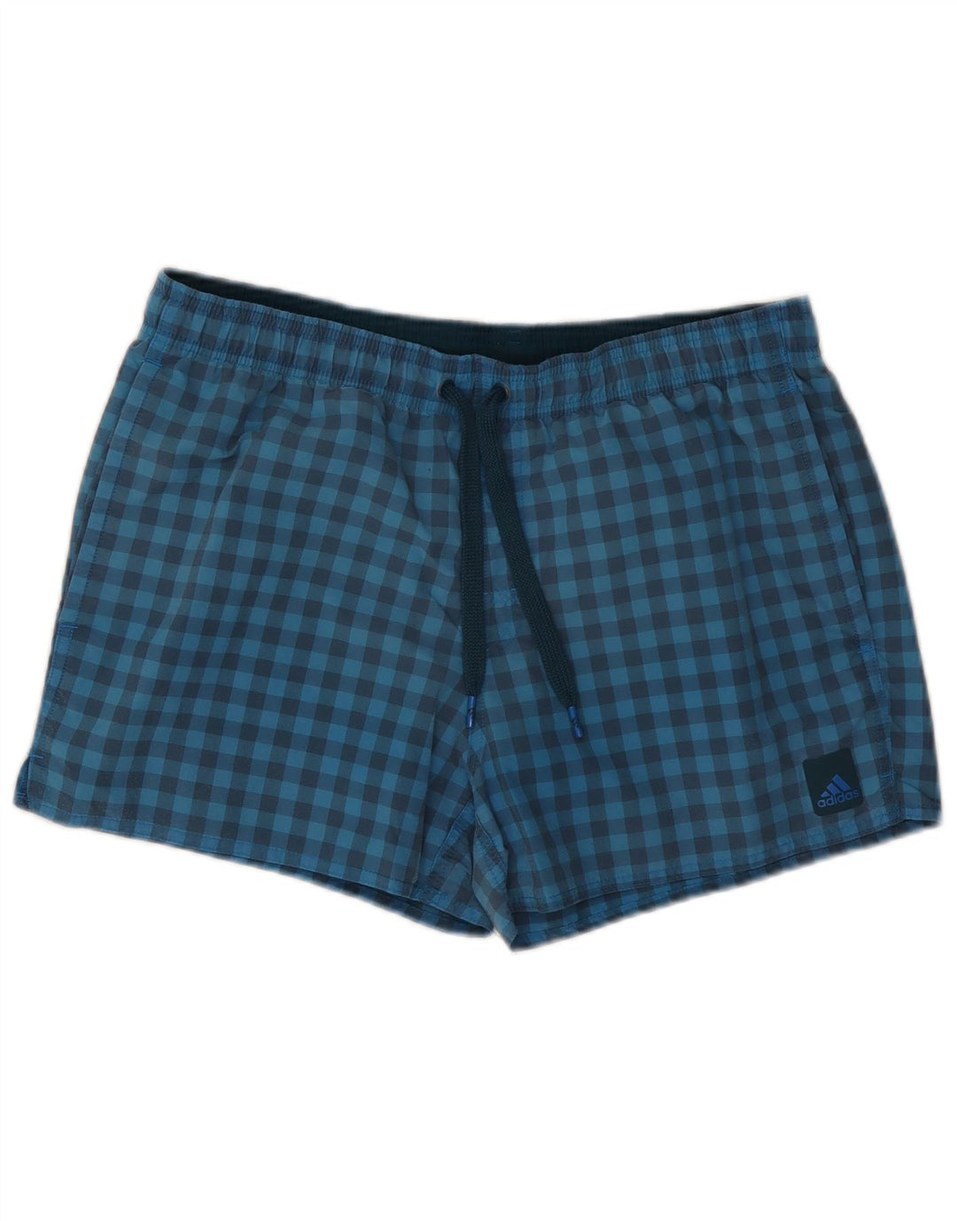 Adidas Short de bain homme en polyester vichy bleu moyen