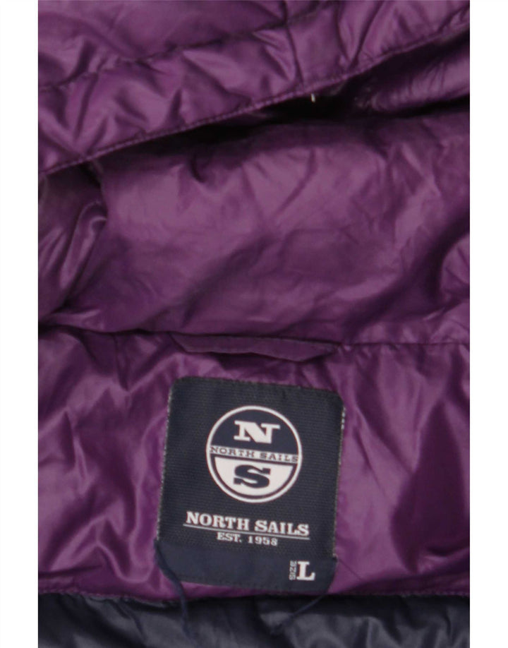 North Sails Veste matelassée à capuche pour femme UK 16 Large Violet Polyamide