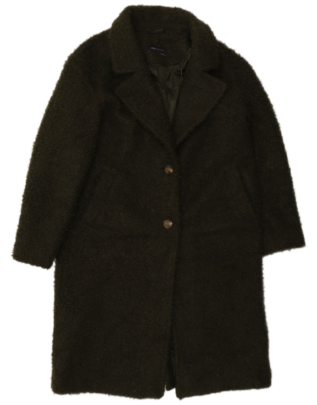 Marks & Spencer Manteau coupe ample pour femme UK 12 Vert moyen Polyester