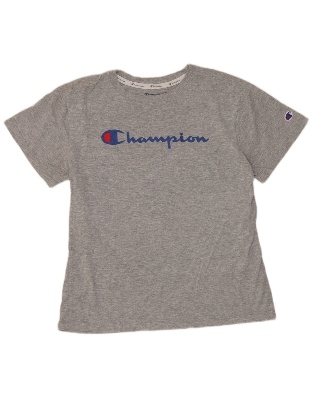 CHAMPION T-Shirt Graphique Femme UK 12 Gris Moyen Coton