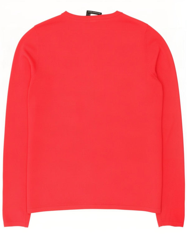 Zara Cardigan Femme Pull UK 14 Large Rouge Viscose