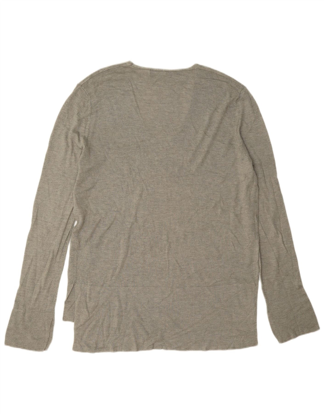 Zara Femme Top Manches Longues UK 16 Large Gris Viscose