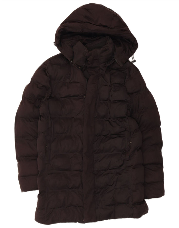 Zara Veste matelassée à capuche pour homme UK 36 Small Noir Polyester