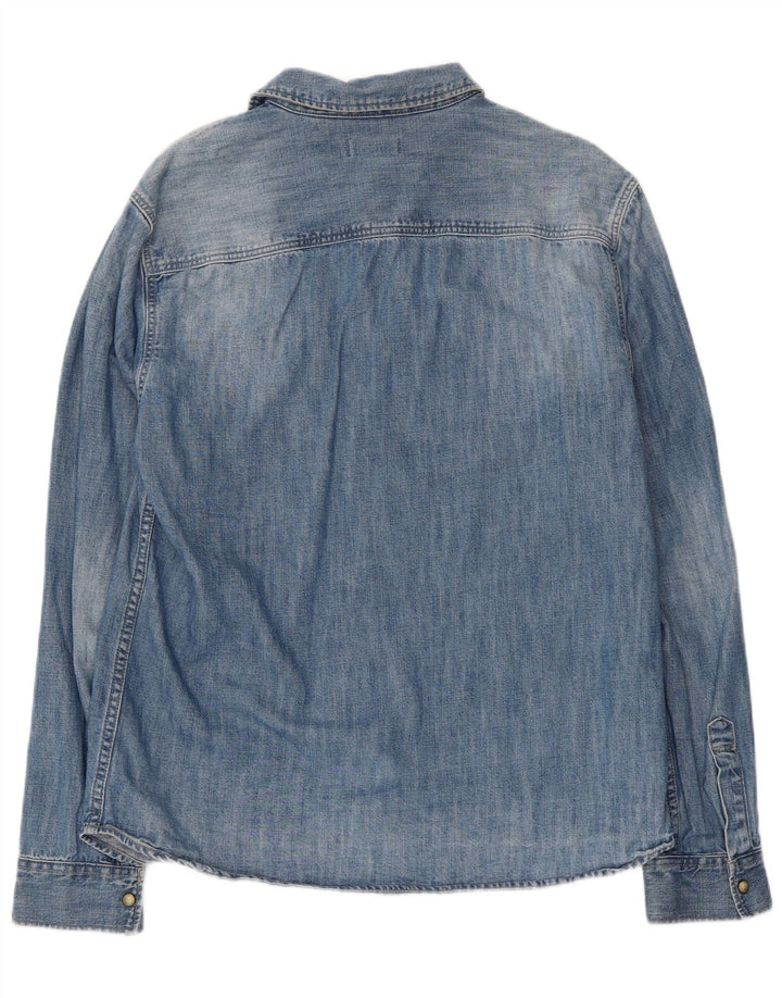 All Saints Chemise En Jean Large Bleu Coton Homme