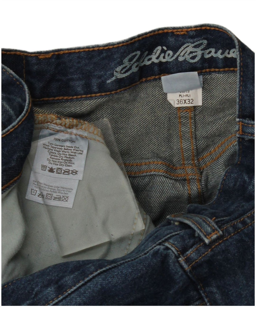 Eddie Bauer Jean droit femme W36 L32 bleu coton