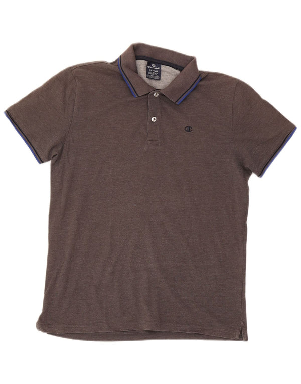 Champion Polo Homme Gris Moyen Rayé Coton