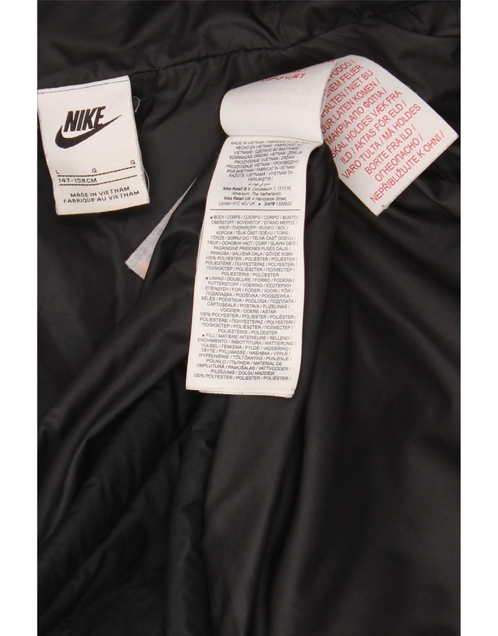 Nike Veste matelassée à capuche pour garçon 12-13 ans Large Noir Polyester