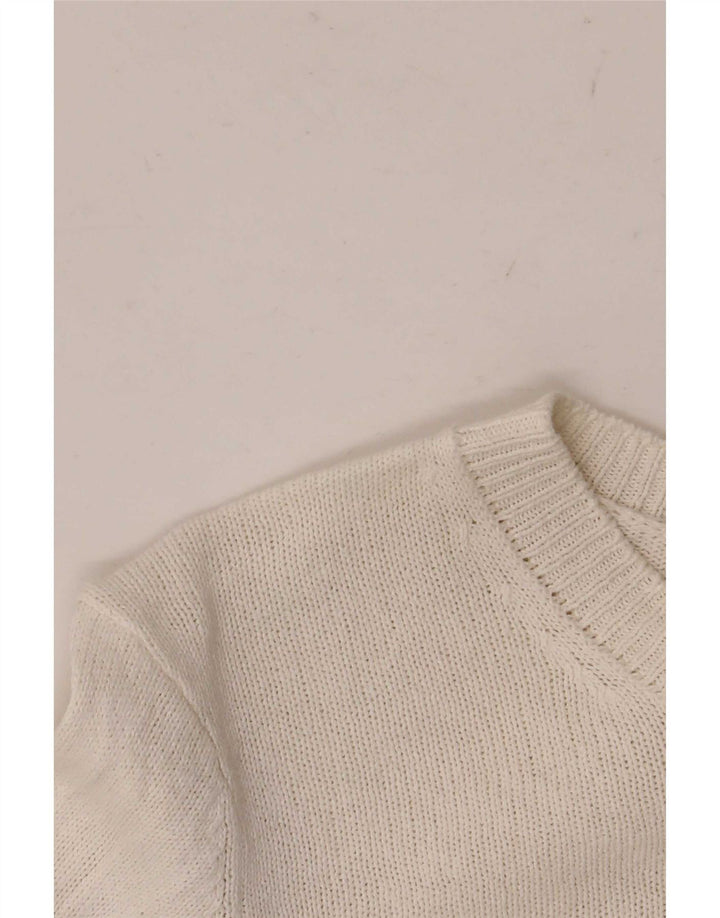 Zara Womens Crop Top Manches Longues UK 6 XS Blanc