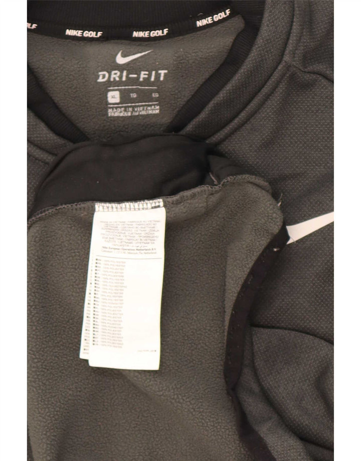 Nike Hommes Dri Fit Zip Neck Pull Survêtement Top XL Gris Polyester
