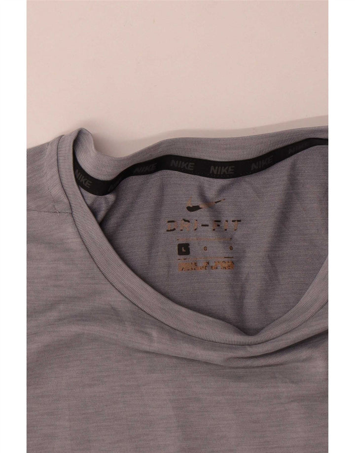 Nike Hommes Dri Fit T-Shirt Haut Large Gris Polyester