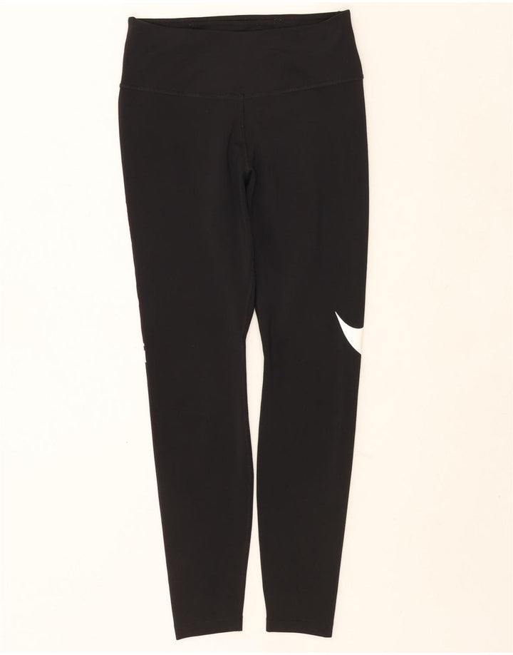 Nike Legging court Dri Fit Graphic pour femme UK 8 Small Noir Polyester