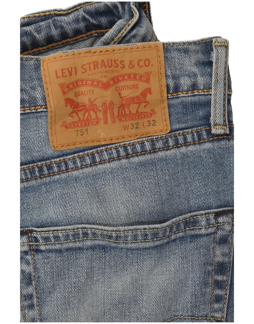 Levi's Jean Droit 751 Homme Bleu W32 L32 Coton