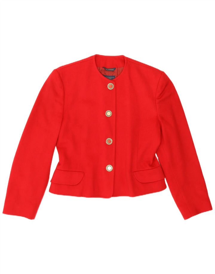 GB.PEDRINI Veste blazer à 4 boutons pour femme UK 12 Rouge moyen